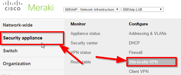 Meraki Setup Vpn